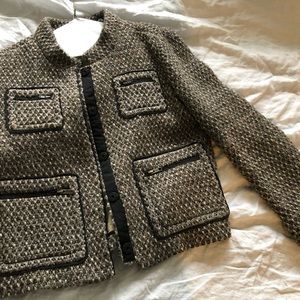 J.Crew Gilded Tweed Brown Blazer